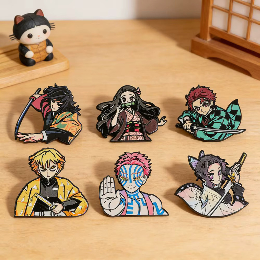 Bandai Legierungsbroschen Demon Slayer Anime Metallabzeichen - Bild 5