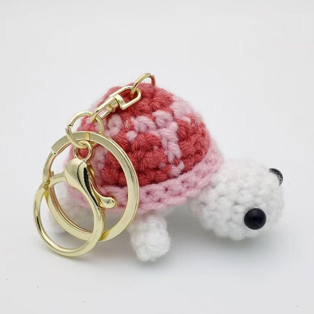 Schildkröten Schlüsselanhänger Amigurumi, rosa, Kinder - Bild 1
