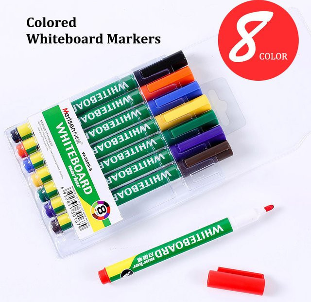Tib Erase Whiteboard Marker Set mit 8 leuchtenden Farben, 1,0 mm Strichstärke, ungiftig und leicht abwischbar - Bild 1