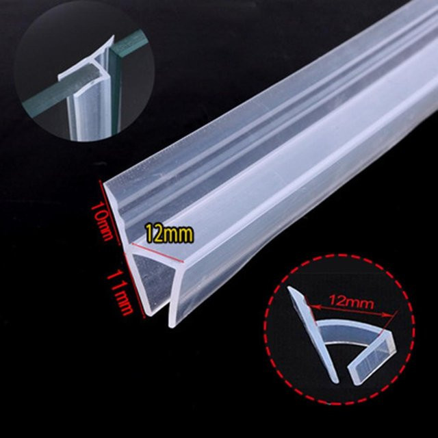 Le Taotao Dichtungsstreifen für Glastüren und Schiebetüren aus Silikon, transparent, Länge: 2 m, Breite: 1,2 cm - Bild 1