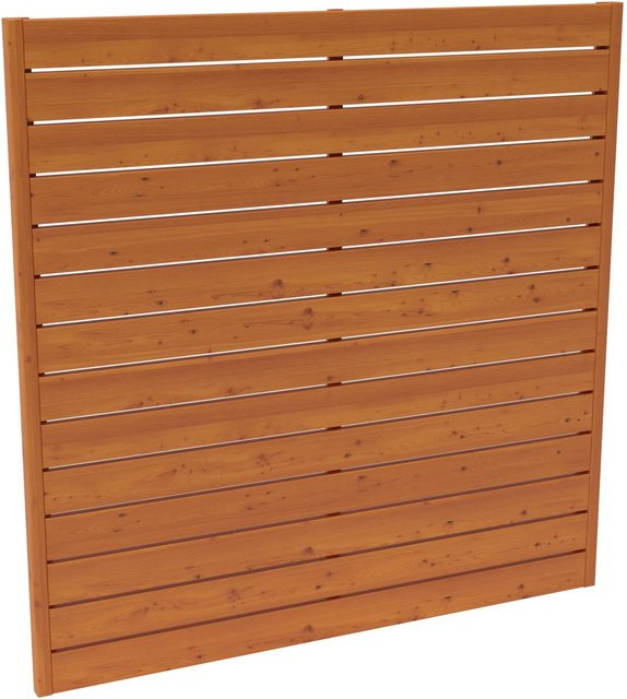 Sichtschutzzaunelement Faro aus Kiefernholz von Andrewex, Farbe: Braun, lackiert, B/H: 180 x 180 cm - Bild 1