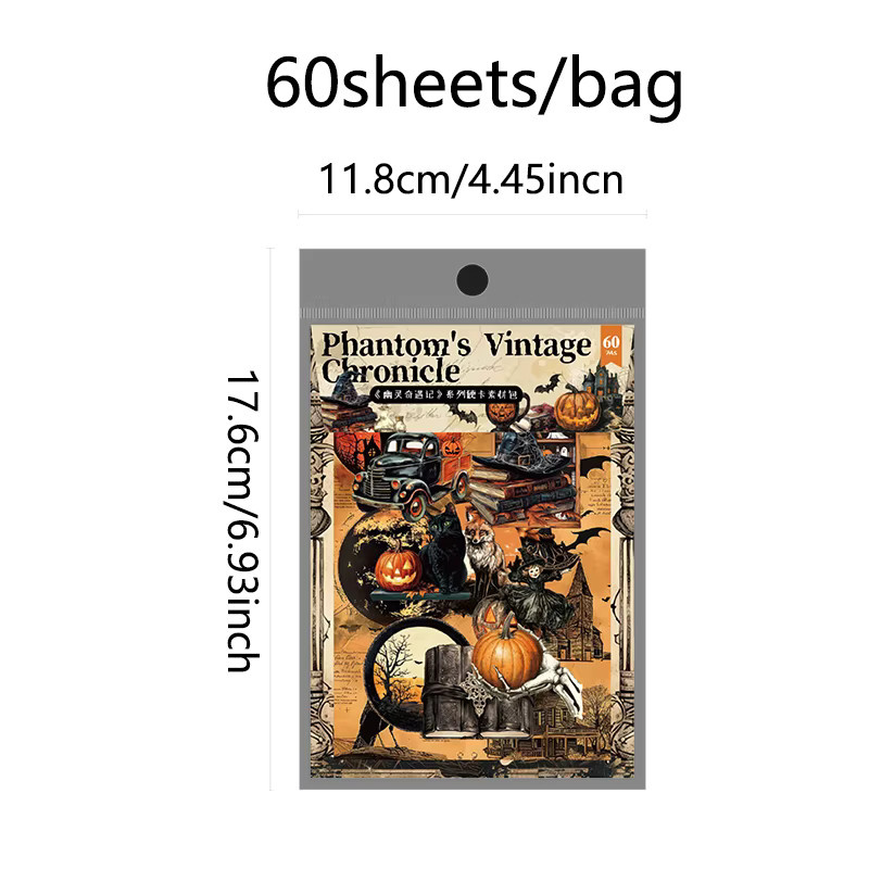 Mr. Paper Spooky Encounters Series Aufkleber Set aus Hardcard Material für DIY Scrapbooking und Collagen, 120 Stück, Mehrfarbig - Bild 7