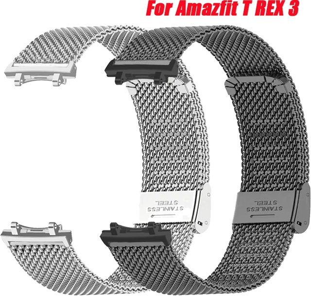 Uhrenarmband Milanaise, Edelstahl, Silber, Unisex, Amazfit T-Rex 3 - Bild 1