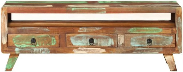 vidaXL TV-Schrank aus Massivholz in Altholz-Optik, Mehrfach-Medienfach, B/T/H: 110 x 30 x 40 cm - Bild 1