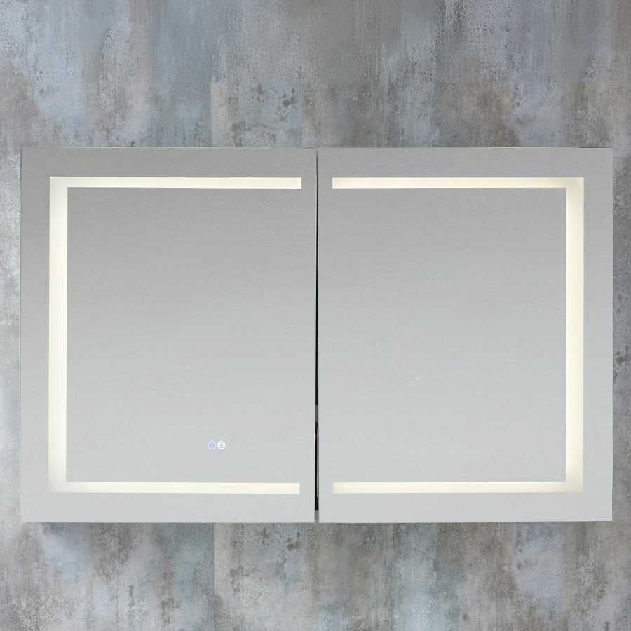 Moderner Spiegelschrank Athos von Hudson Reed mit LED-Beleuchtung, Anti-Beschlag-Funktion und Sensor-Schalter, Weiß, B: 120 cm, H: 75 cm, T: 12 cm - Bild 1