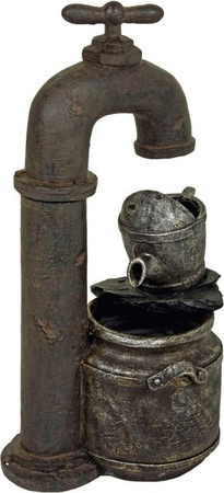DELUKE Brunnen MARCEL Gartendeko aus Kunststoff in Braungrau, H x B x T: 74,5 x 28 x 41 cm