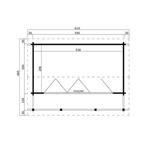 Lasita Blockbohlenhaus Lyndhurst Gartenhaus mit Satteldach in Grau-Grün lasiert B/H/T: 610 x 244,8 x 460 cm - Bild 3