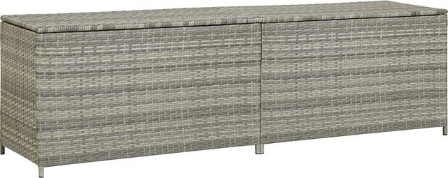 Gartenaufbewahrungsbox aus Poly-Rattan von Yiwydaa in Grau, B/T/H: 200 x 50 x 60 cm - Bild 1