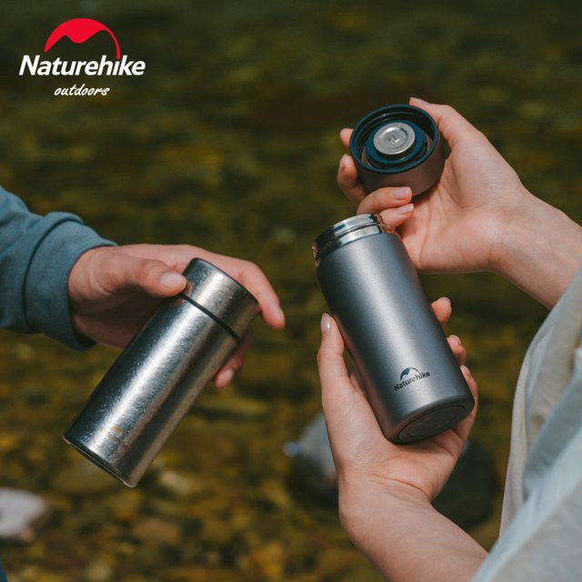 Naturehike Mini Thermos Tasse aus reinem Titan in Silber, 200 ml, tragbarer Vakuum Becher für Camping und Outdoor - Bild 1