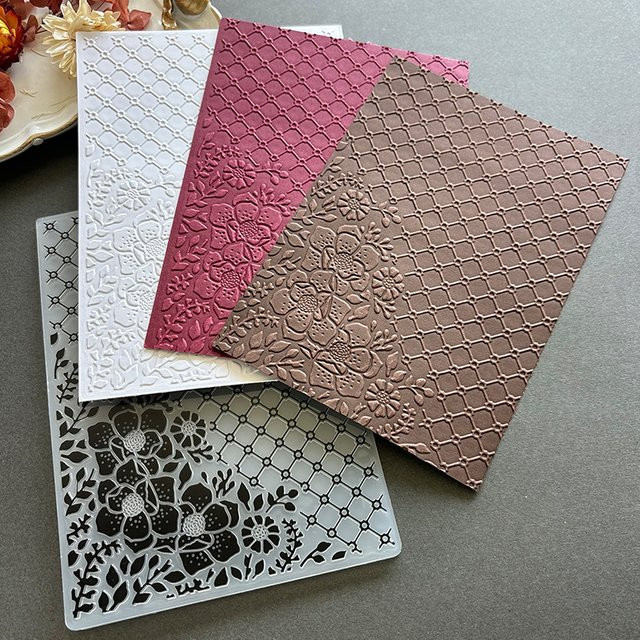 Bastelset mit Muster- und Gittermuster-Schablonen aus Kunststoff für DIY-Sammelalben und Textur-Hintergründe - Bild 1