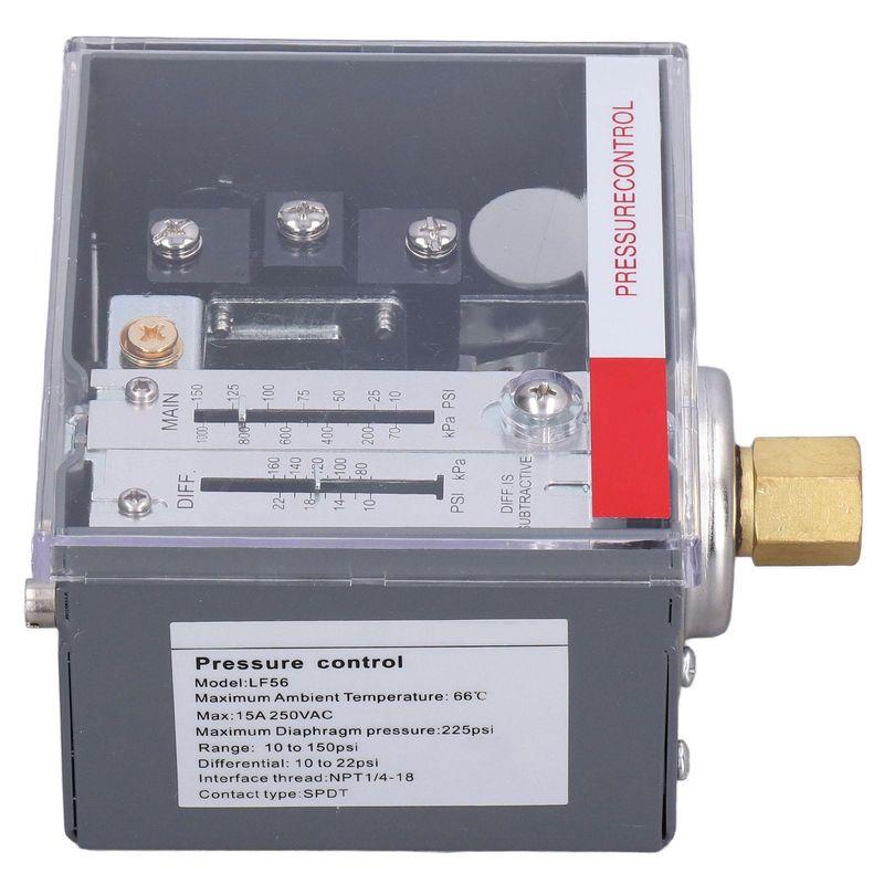 LEFOO Druckregler Steuerschalter für Kessel Wasserturm 225psi NPT1/4-1/8 SPDT in Grau aus Edelstahl - Bild 7