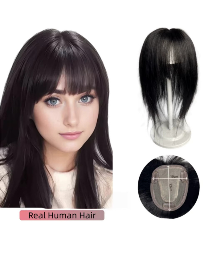 Anemone T-Teil Echthaar-Topper mit Spitzenbasis, Clip-in, Damen - Bild 6