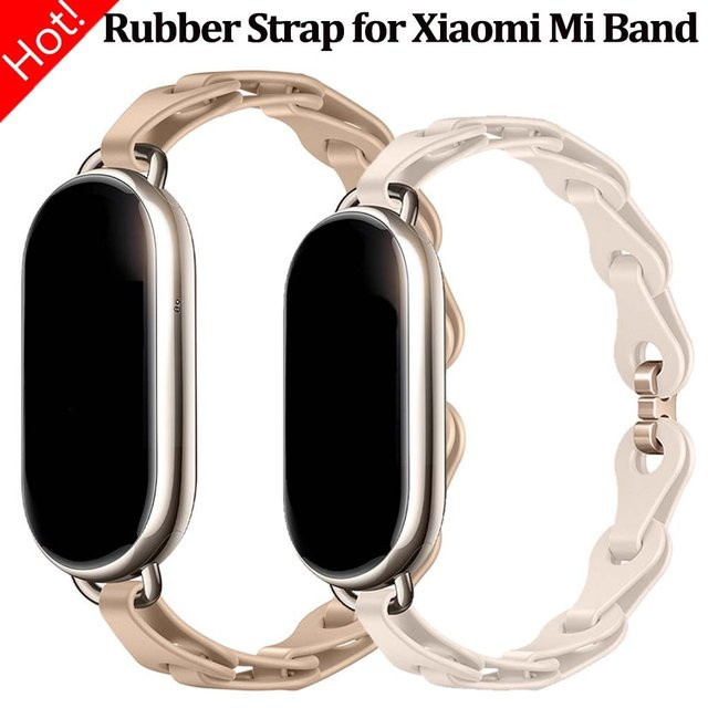 FancyWrist Uhrenarmband Kautschuk, Edelstahl, Damen, Xiaomi Mi Band 8 - Bild 1