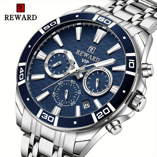 REWARD Chronograph, Quarz, Edelstahl, Blau, Herren - Bild 1