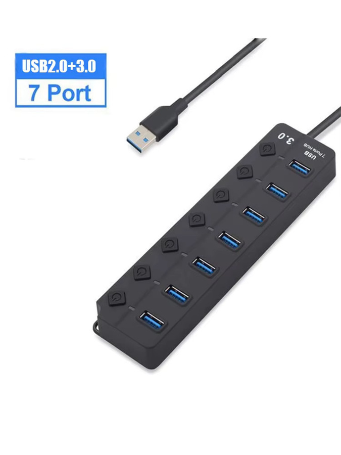 Yecai Chuan USB Hub High Speed Multi USB Splitter Adapter in Schwarz mit 4 oder 7 Ports - Bild 7