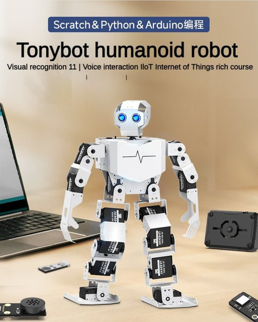 BinHex Tonybot 17 DOF Humanoider Roboter, Bildungs-Kit, Weiß - Bild 1