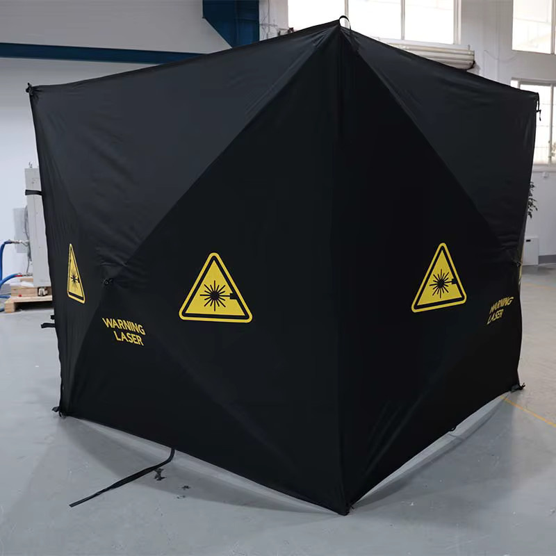 Laserschutzschirm für Schweißen und Schneiden, abnehmbarer Anti-Laser-Strahlungsvorhang in Schwarz, feuerfeste tragbare Sicherheitsabdeckung, Breite: 200 cm, Höhe: 200 cm - Bild 6