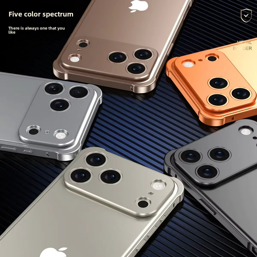 Aluminium-Hartschalen-Schutzhülle mit Linsenschutzabdeckung für iPhone 17 Air Pro Max in Schwarz - Bild 5