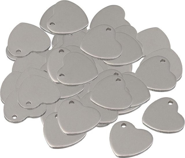 Anhänger Herz, Metall, silber, 14 mm - Bild 1