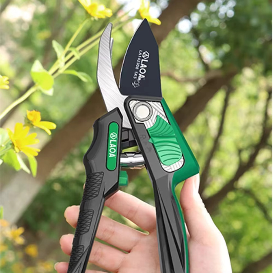 LAOA Garten-Trimmschere 8 Zoll in Grün, 25,4 cm verlängerte gerade Gartenschere für effizientes Arbeiten - Bild 3