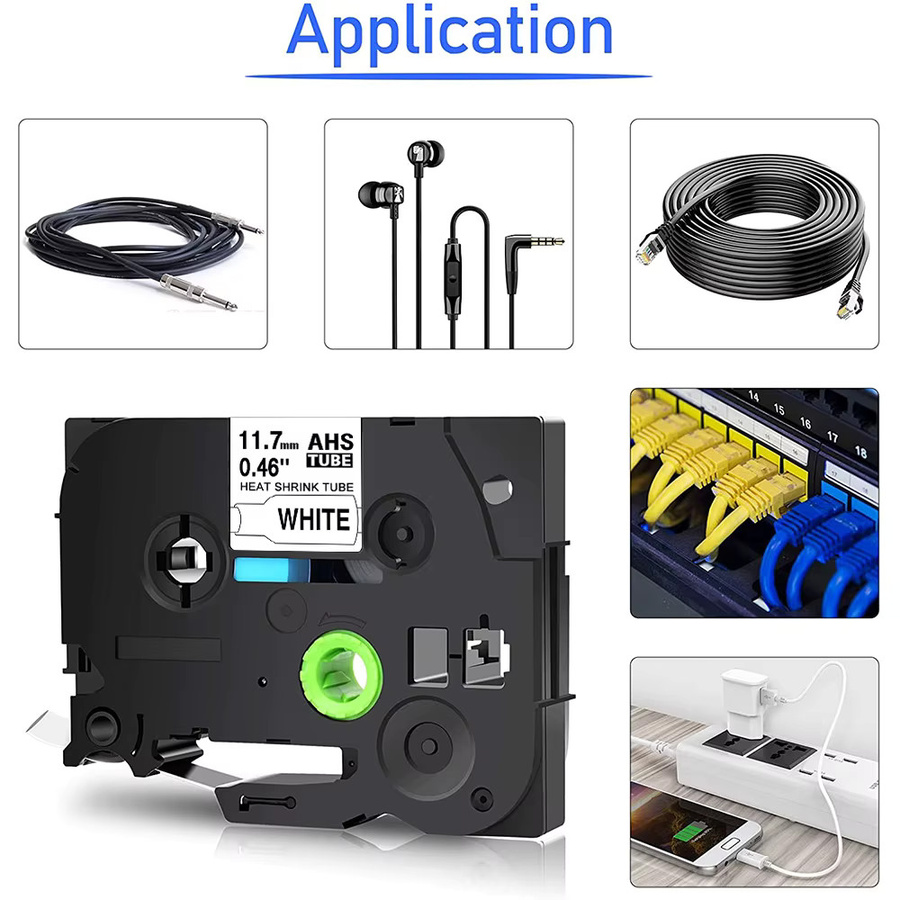 Brother Schrumpfschlauch-Band für P-touch Etikettiergeräte in Gelb und Weiß kompatibel mit HSe-231 HSe-211 HSe-221 HSe-631 PT-E550W E300 E500 P750WVP P900 P950W 7600 - Bild 5