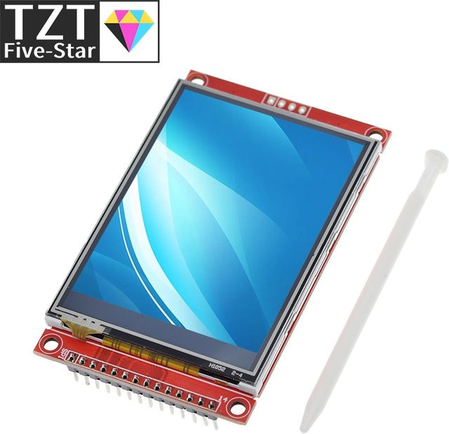 TZT SPI TFT LCD Touch Panel Modul in Rot, 2,8 Zoll Display mit ILI9341 / ST7789V Controller und Touch Pen, Auflösung 240 x 320 Pixel - Bild 1