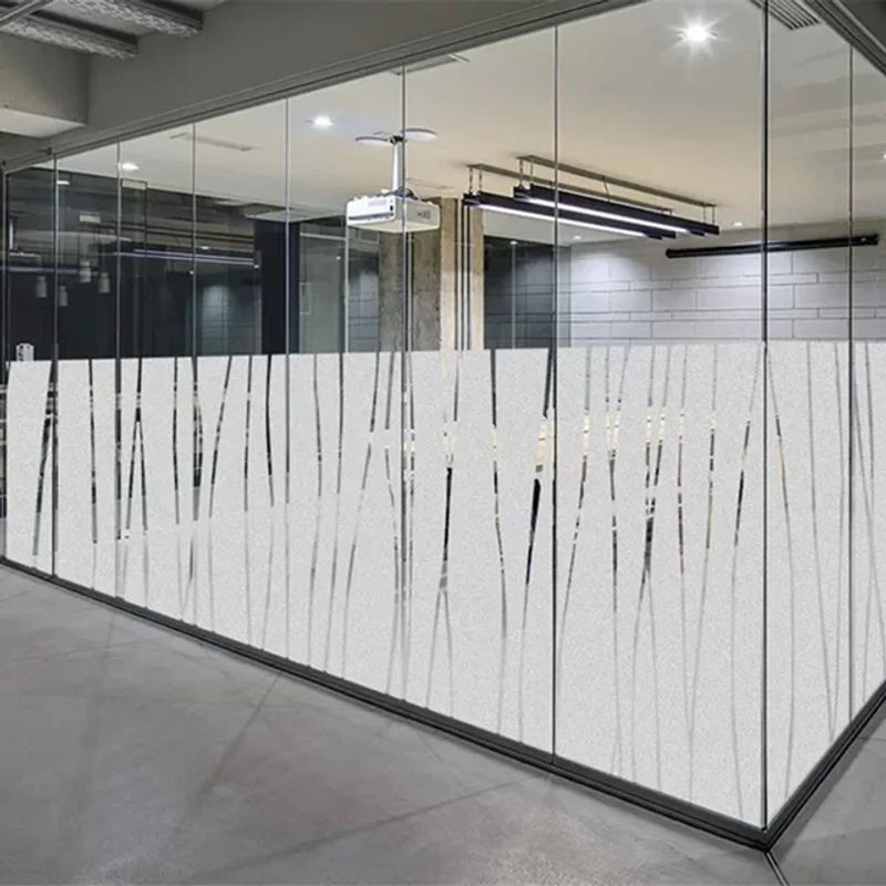 WXSHSH Fensterfolie mit matten Streifen in Weiß als dekorativer Sichtschutz und UV-Aufkleber für Glas, B/H: 100 x 30 cm - Bild 1