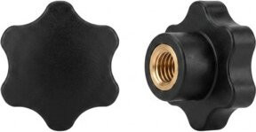 Industrial Quality Supplies DIN 6336-K Kreuzgriff aus Kunststoff in Schwarz mit M 10 Messing-Gewindebuchse - Bild 1