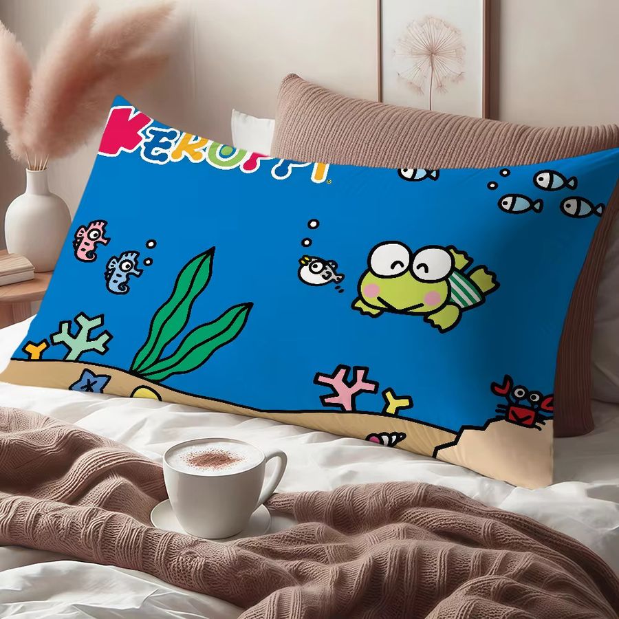 Sanrio Kissenbezug K-Keroppi Frosch Kawaii Cartoon Design in Grün für Sofa und Wohnzimmer - Bild 4