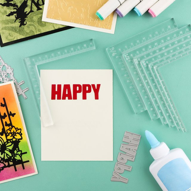 7-teiliges Set kreative Positionierungswerkzeuge für DIY-Bastelarbeiten, transparente Eckenhelfer aus Kunststoff für präzises Arbeiten mit Stempeln und Papier - Bild 1