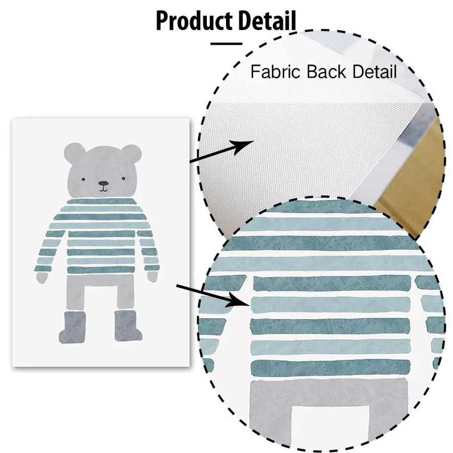 MINISO Boho Wandkunst Leinwand für das Kinderzimmer mit Bär, Regenbogen, Sonne und Herz in Multicolour - Bild 2