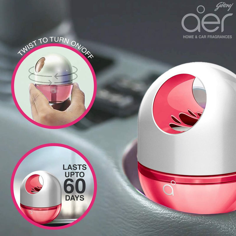 Godrej Aer Twist Auto Lufterfrischer Petal Crush Pink 45g für das Armaturenbrett - Bild 2