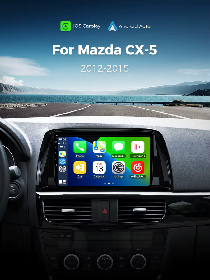 Ainavi Auto-Multimedia-Player für Mazda CX5 2012-2015 mit Wireless CarPlay, Android Auto, 4G und Wifi in Schwarz - Bild 7