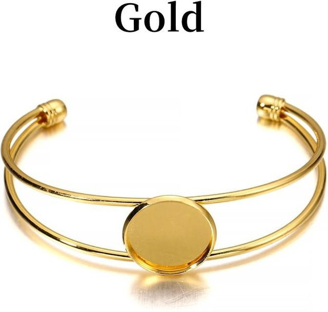 LuckLuckgo Armreif Cabochon Basis Manschettenarmband, 25mm - Bild 1