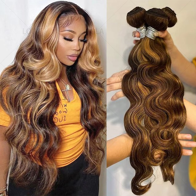 Rovess Highlight Ombre Haar Extensions, Body Wave, Braziliaans Gekleurd - Bild 1