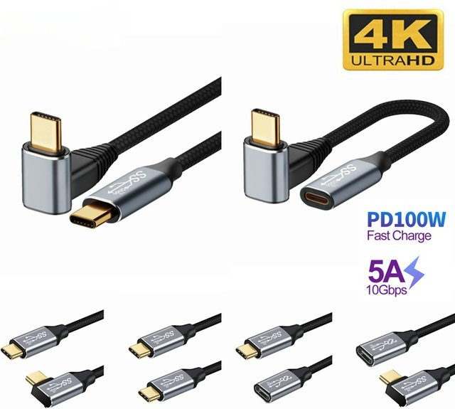3M USB-C auf USB-C Schnellladekabel mit 10Gbps Datenübertragung, Thunderbolt 3 kompatibel, 4K 60Hz und PD 100W in Schwarz - Bild 1