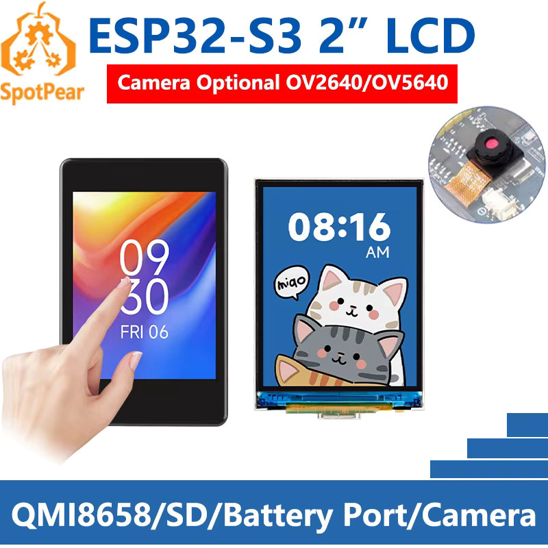 Waveshare ESP32-S3 Development Board mit 2 Zoll kapazitivem IPS Touch-Display, 240x320 Pixel, WiFi und Bluetooth sowie Kamera-Unterstützung - Bild 1