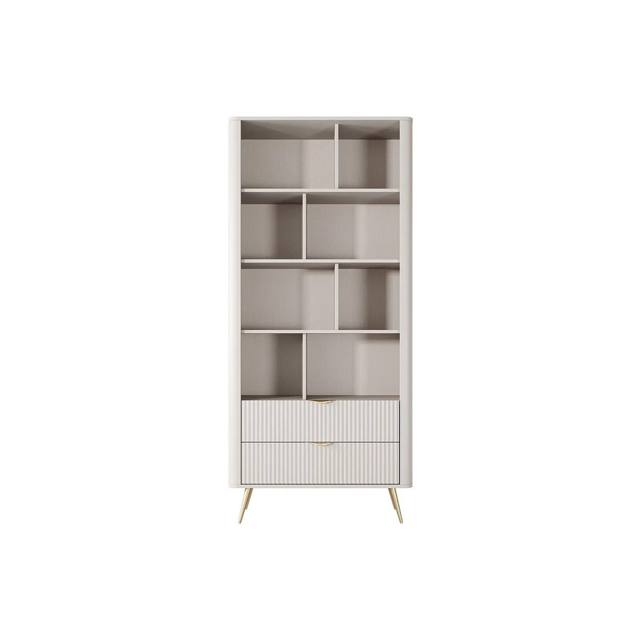 Bücherregal Elonaria von Pascal Morabito in Beige und Gold mit MDF-Elementen, Breite: 88,2 cm - Bild 2