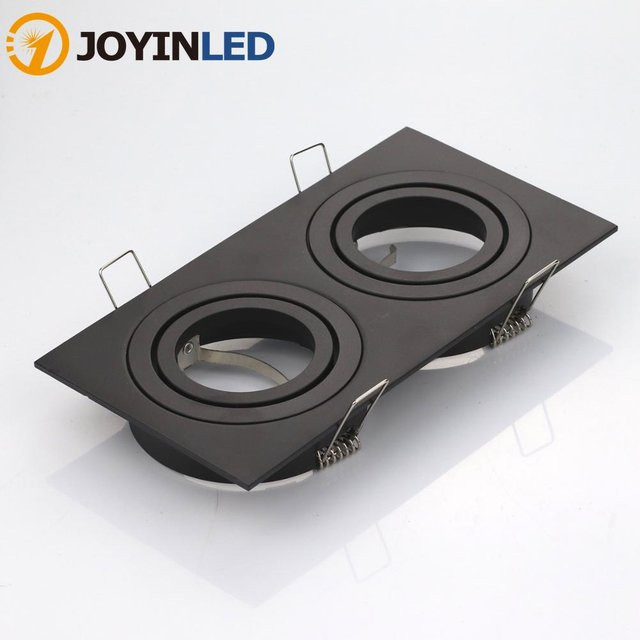 JOYINLED Aluminium Doppel-Downlight-Halterung für GU10 MR16 Leuchten in Schwarz, Silber oder Weiß - Bild 1