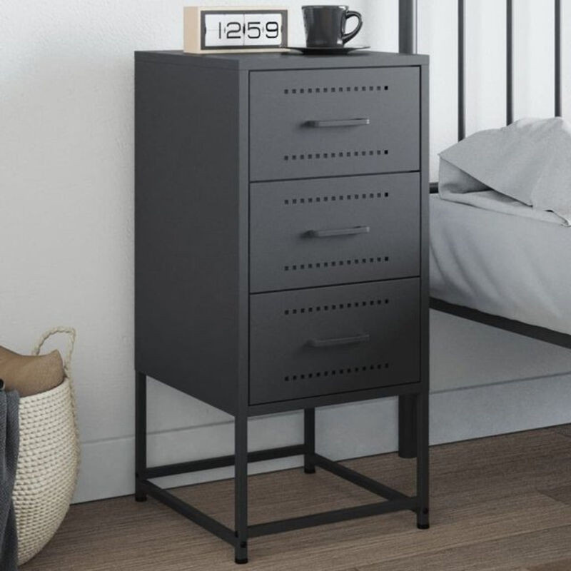 Vidaxl Nachttisch aus Stahl in Anthrazit im Industrial Design, B/T/H: 36 x 39 x 78 cm - Bild 1