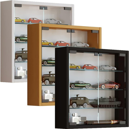 VCM Hängevitrine Mandosa S in Schwarz mit ESG-Sicherheitsglas, B/H/T: 40 x 40 x 10 cm