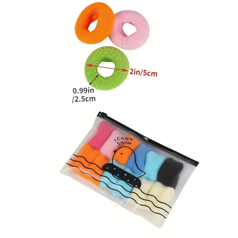 12 Stück Frottee-Haargummis, nahtlos, für alle Haartypen, Unisex - Bild 3