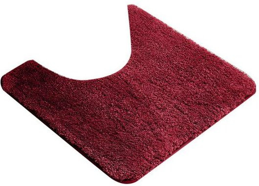 Changbaixin U-förmiger Toilettenteppich aus Plüsch in Rot, rutschfest, schnelltrocknend und maschinenwaschbar - Bild 1