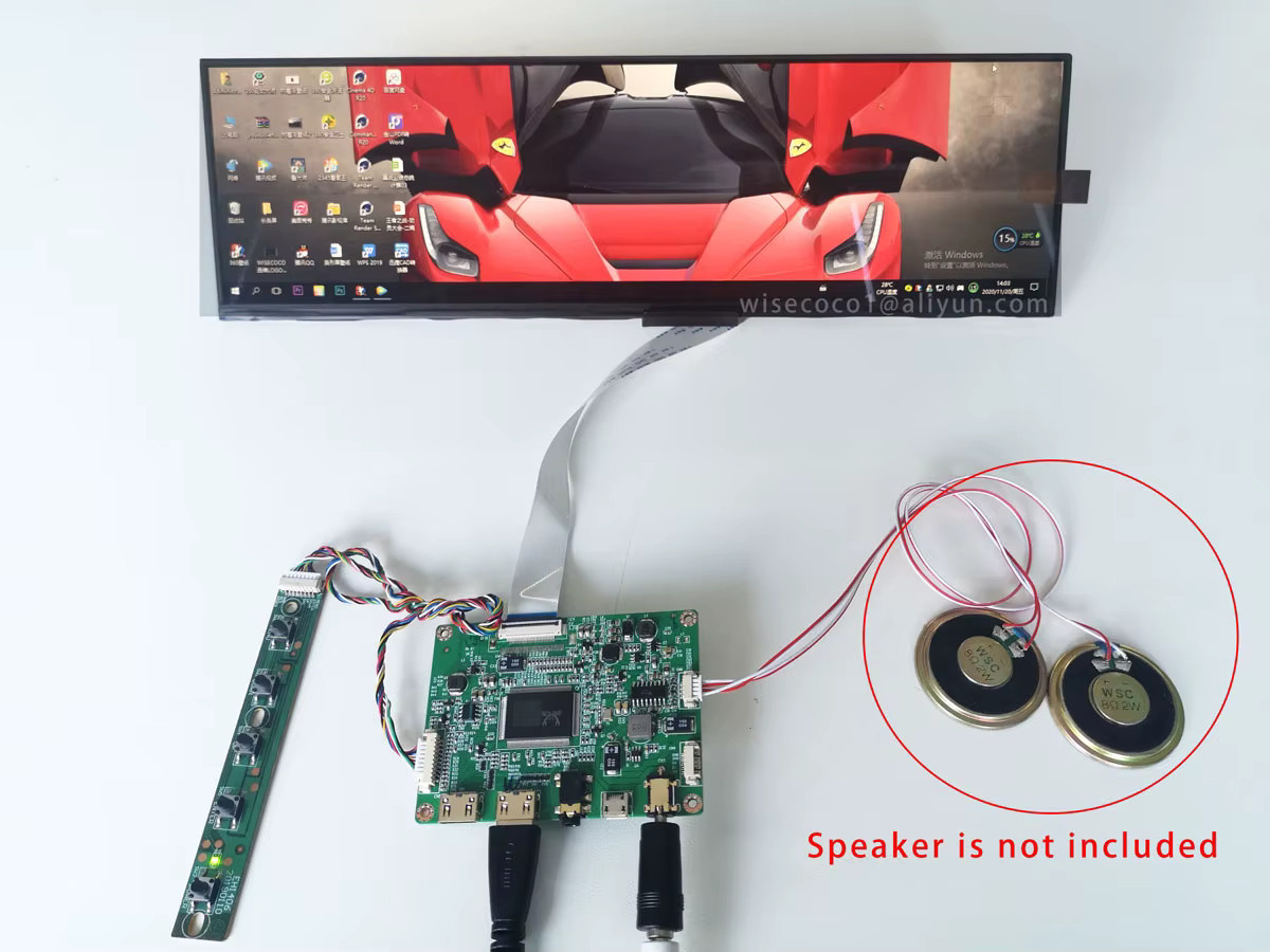 Wisecoco NV126B5M 12,6 Zoll IPS LCD-Display mit Touchscreen und Treiberplatine, 1920x515 Auflösung, Ultrabreites Stretch Bar Display für Gaming-Anwendungen - Bild 2