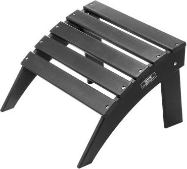 VEVOR Adirondack Ottoman klappbare Fußstütze aus HDPE-Kunststoff, Schwarz, B: 47,5 cm, T: 50 cm, H: 33 cm - Bild 1
