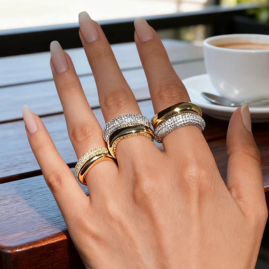 JYZSWBB Ring, vergoldet, Zirkonia, Damen - Bild 3