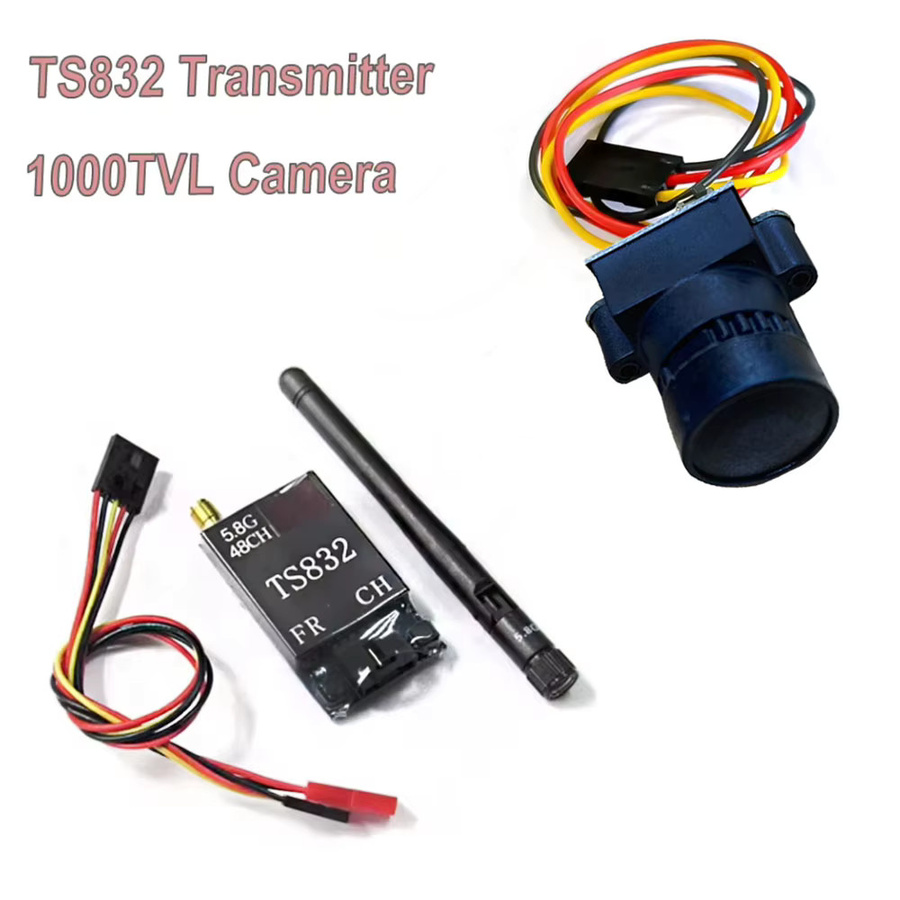 QX-MFLU Kabelloser Videosender TS832 5,8G 600mW mit 1000TVL-Kamera für RC FPV-Luftbildfotografie in Schwarz - Bild 3