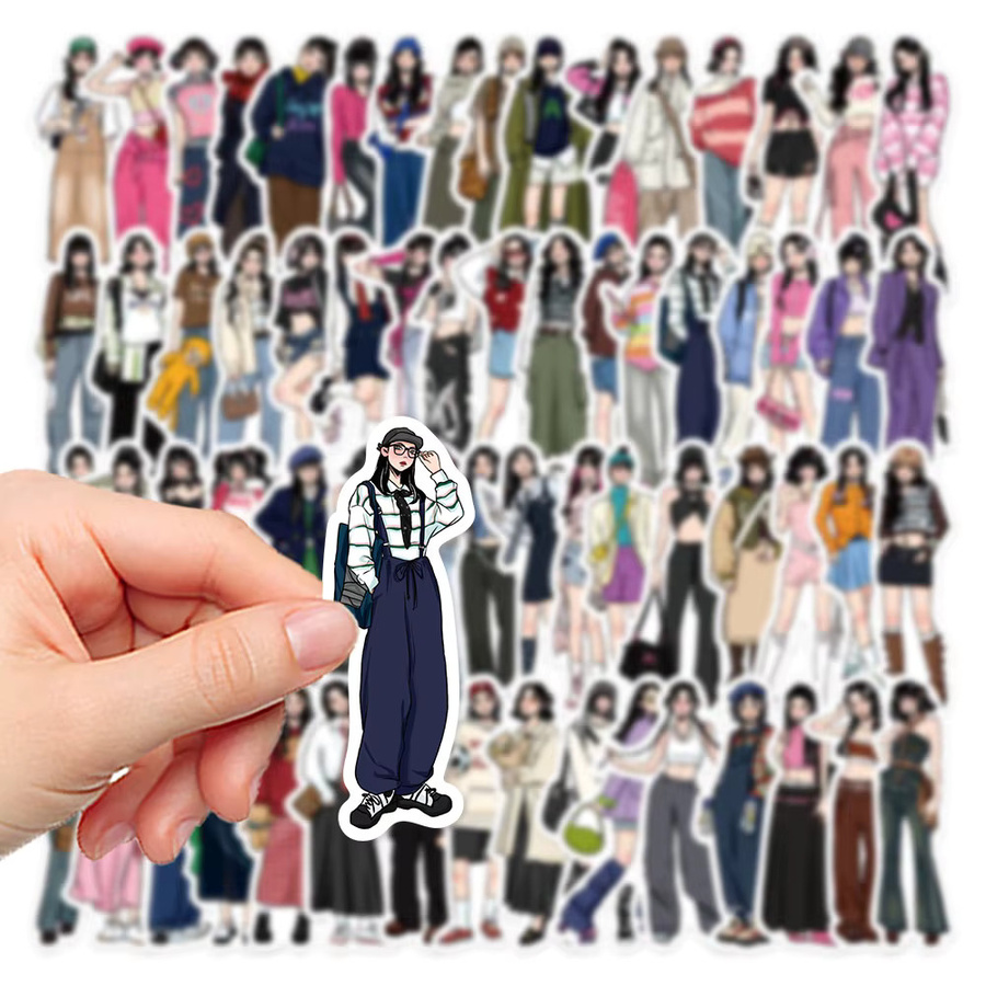65 Stück Dekorative Aufkleber Vier Jahreszeiten Mode Mädchen für Scrapbooking und Journal BulingBulingStickers Shop Multicolor - Bild 5