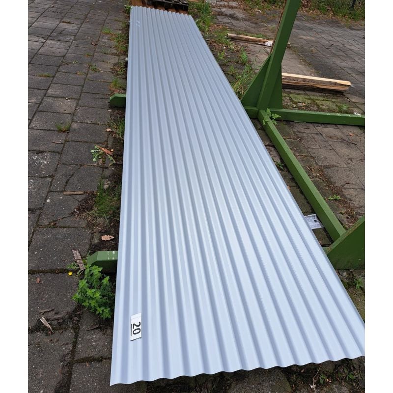 Friedrich von Lien AG Wellblech Dach 76/18 aus Aluminium in Weißaluminium RAL 9006, 5 Stück mit 6,20 m Länge - Bild 1