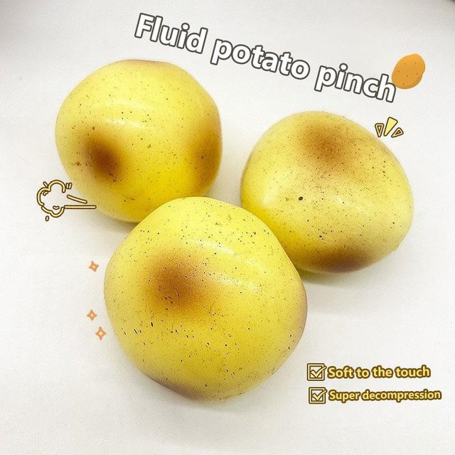 Squishy Kartoffel Stressball Fidget Spielzeug, Realistische Früchte, ASMR Entspannung - Bild 1